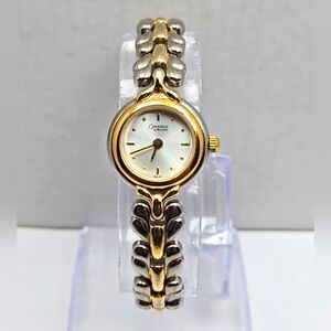 Womens Caravelle By Bulova 46L49 Two-Tone 19mm Quartz Watch New Battery Petite
